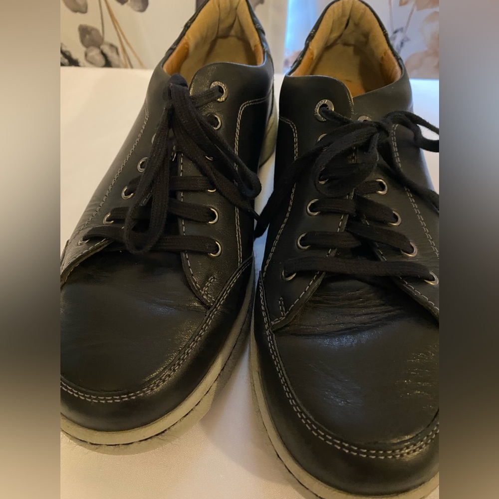 Josef Seibel Black Leather Men's Lace Up Sneakers EU 41